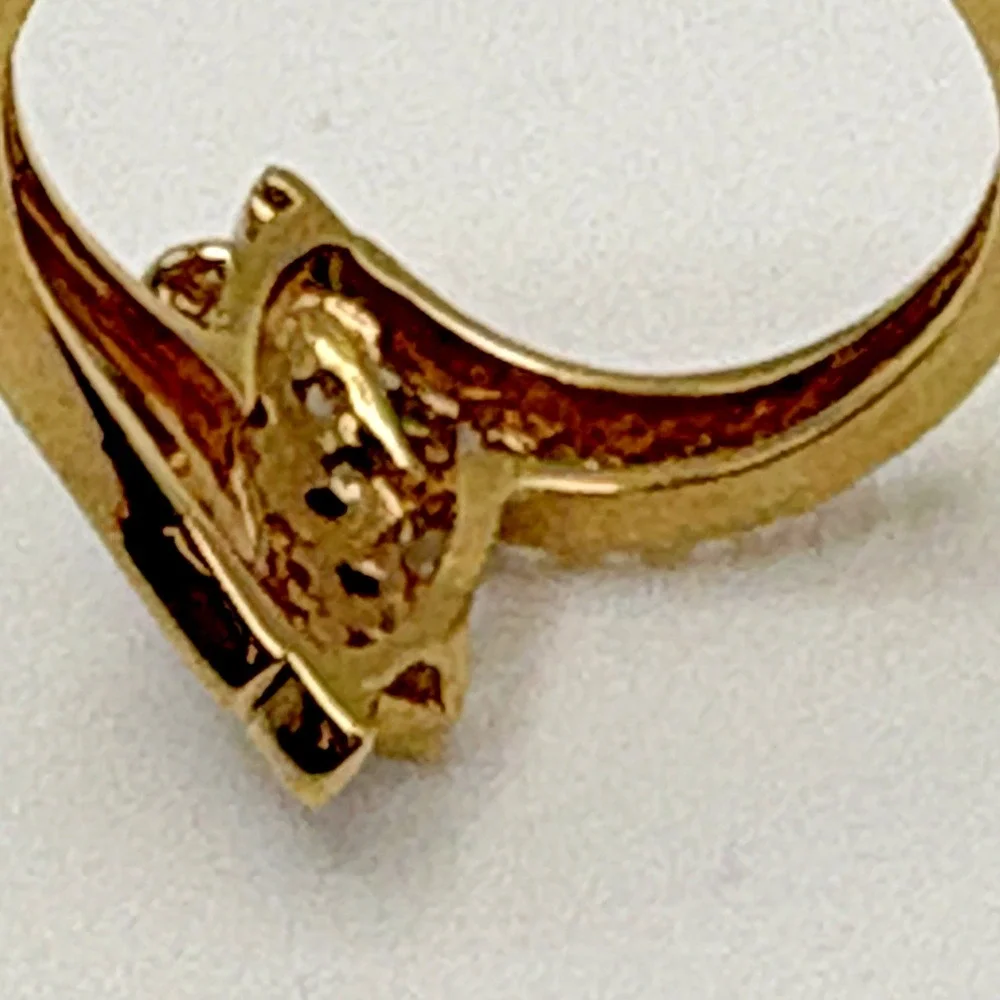 Vintage Ruby and Diamond Ring Gold Plated Size 10 Retro Cocktail Prom
